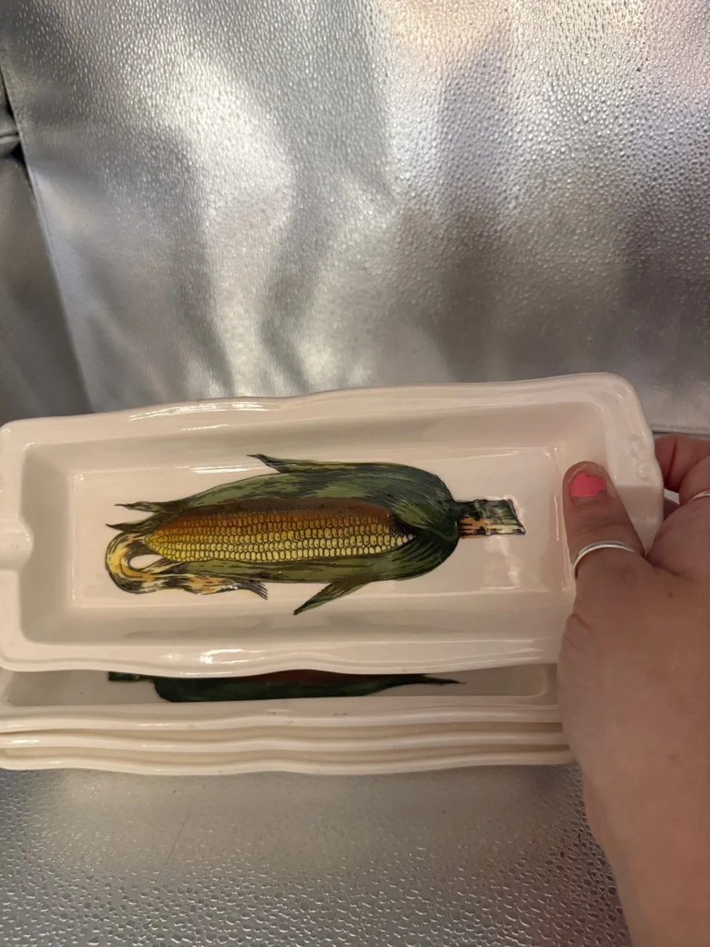 Vintage adorable ceramic stacking set of 4 corn on the cob dishes - Picture 4 of 12